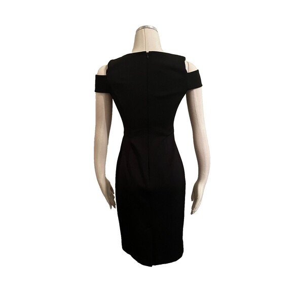 Vince Camuto 2 Dress Black Formal Black Tie Fitted Knee Cap Sleeves - Picture 5 of 7